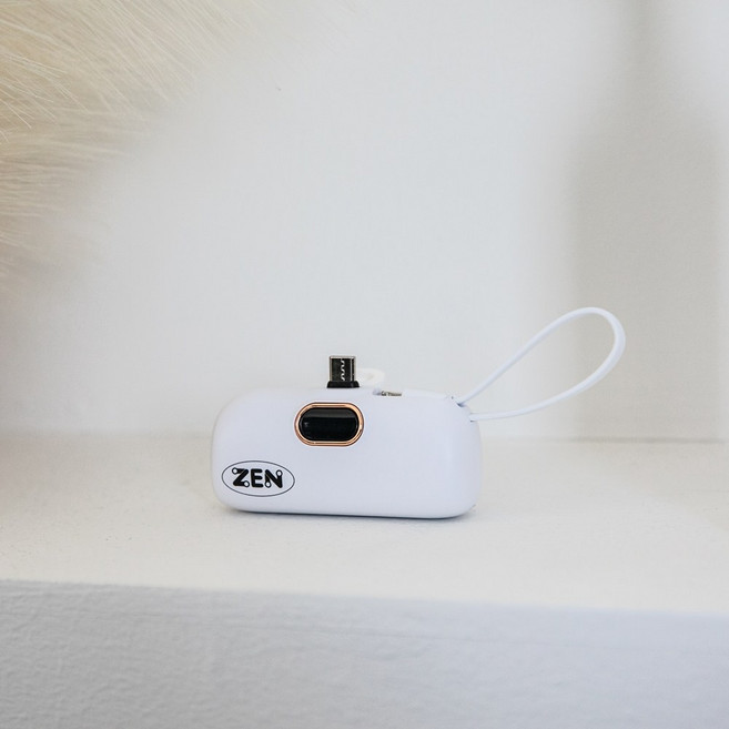 젠마운트 고속 미니 일체형 기내 군대 도킹 보조배터리 PD20W, 화이트, ZBT-002(C타입+서브8핀)