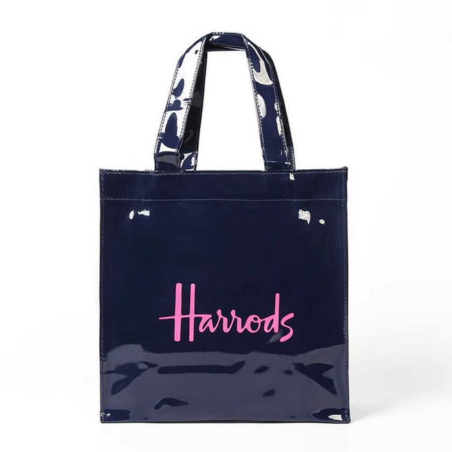 헤로즈 쇼퍼백 에나멜 방수 토트백 개세트 가방 로고 딥블루 영국