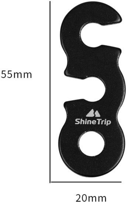 ShineTrip 營繩調節片 三眼調節片 三孔調節片 風繩扣, 黑色