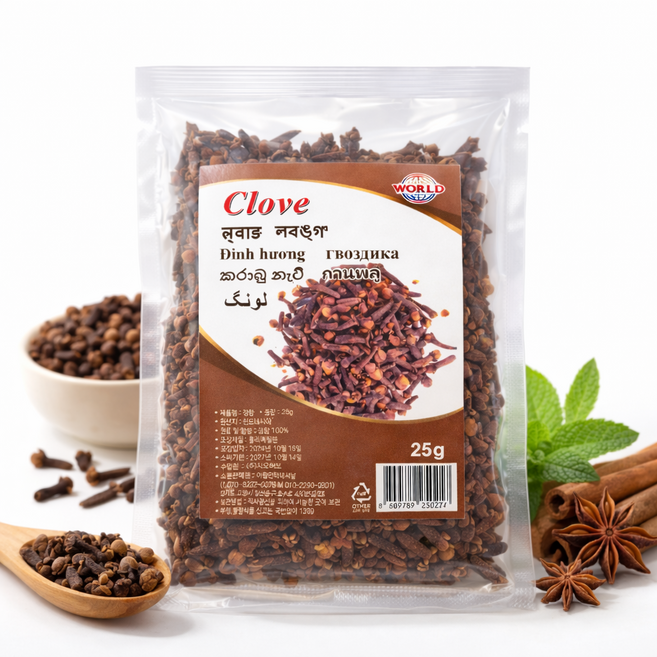 World Clove 클로브 정향 향신료, 1개, 25g