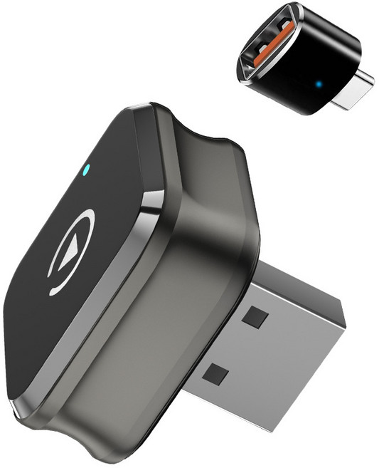 車用無線CarPlay Android Auto 2合1迷你無線適配器 藍牙5.4 5.8GHz WiFi 即插即用, 黑色, M4車載轉接盒 【carplay+Auto】