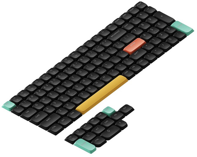 NUPHY AIR 시리즈 V1 V2 기계식 키보드 샤인스루 RGB 투과 영문 키캡 누피, AIR75 시리즈, 블랙