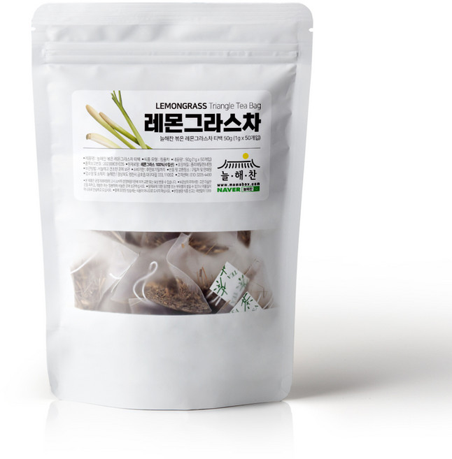 늘해찬 볶은 레몬그라스 삼각 티백 허브차 삼각티백 대용량, 1g, 50개입, 50개입, 1개