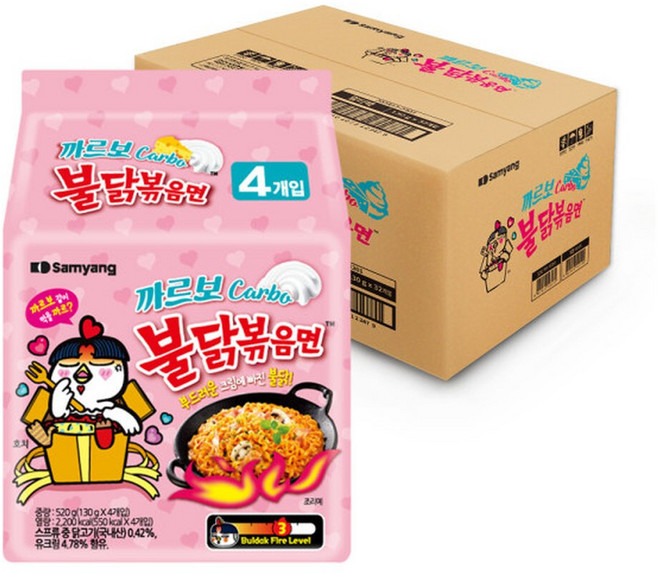 삼양 까르보불닭볶음면 32입 1박스 (4입 x 8개) /멀티팩, 32개