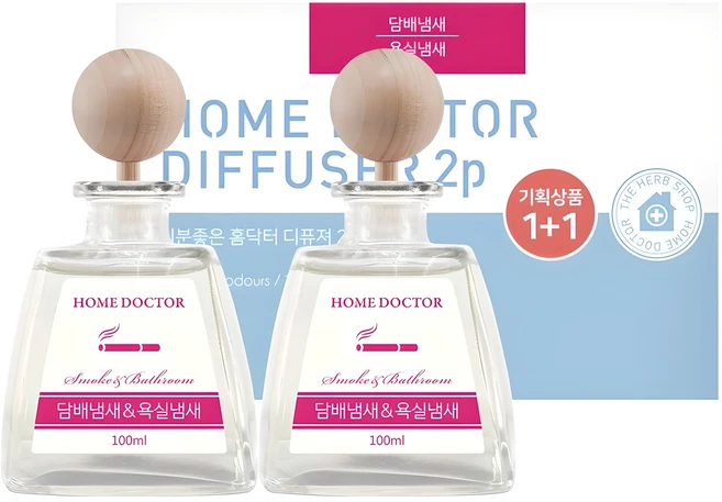 더허브샵 기분좋은 홈닥터 디퓨저, 담배냄새&욕실냄새, 200ml, 1개 - 쿠팡