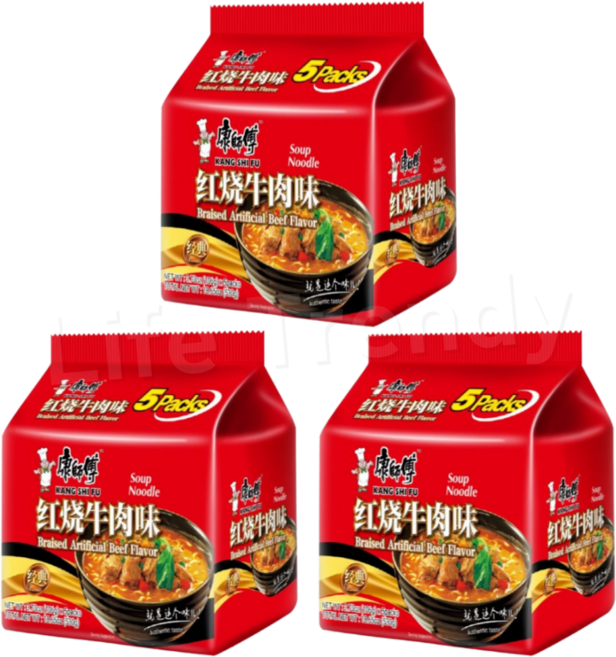 공식수입인증정품 캉스푸 홍소우육향 라면 106g 5개, 3팩