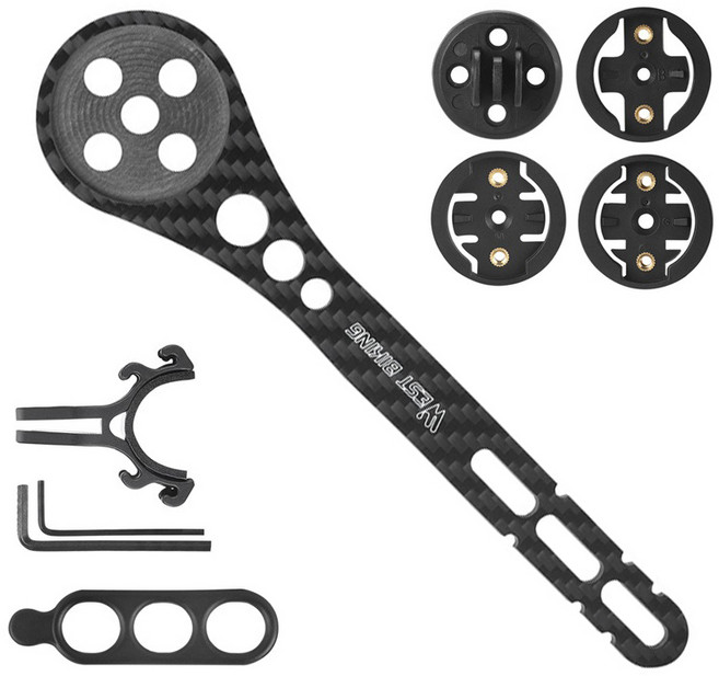 시그니처베이지 웨스트바이킹 로드 자전거 일체형 핸들바 전용 가민 고프로 멀티 스템 마운트 YPZ327, C 카본재질, 1개
