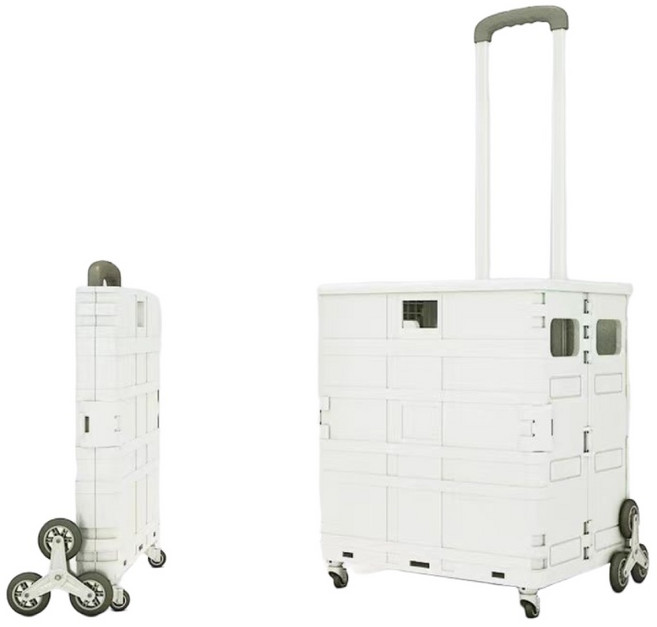 HAM 다용도 특대용량 접이식 카트 4바퀴/8바퀴 쇼핑 핸드카트 폴딩카트 덮게포함, 1개, 화이트 8바퀴  75L