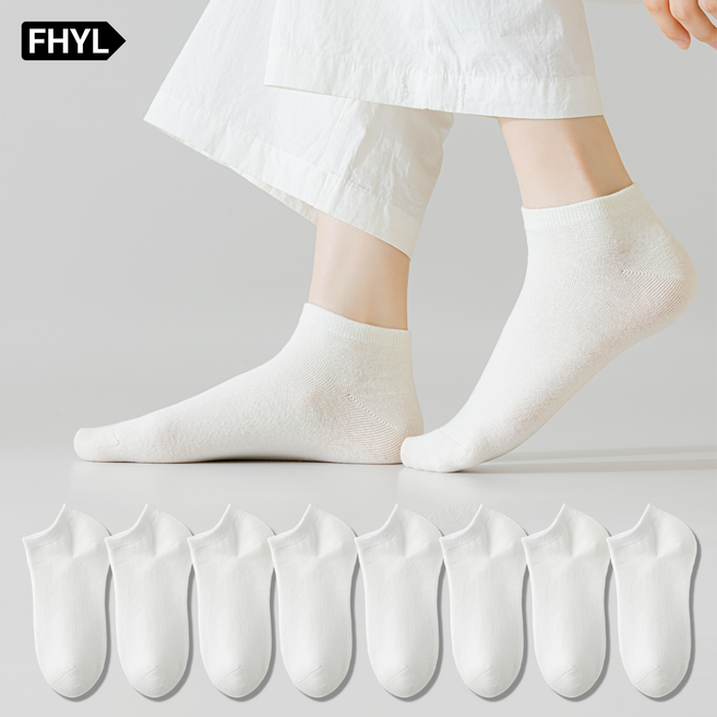 여성용 순면 무봉제 무지 컬러 무압박 사계절 양말 8켤레 세트
