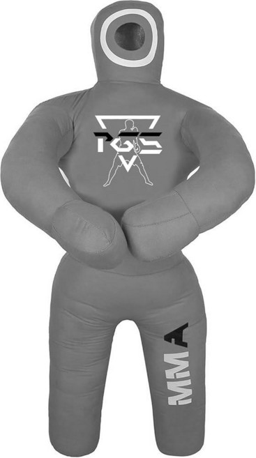 PGS Grappling Dummy Kids BJJ 레슬링 더미 펀칭백 제출 MMA 브라질 주짓수 유도 가라테 던지기 복싱 연습용 미충전 (레드 블랙 100cm(40인치) (, 회색