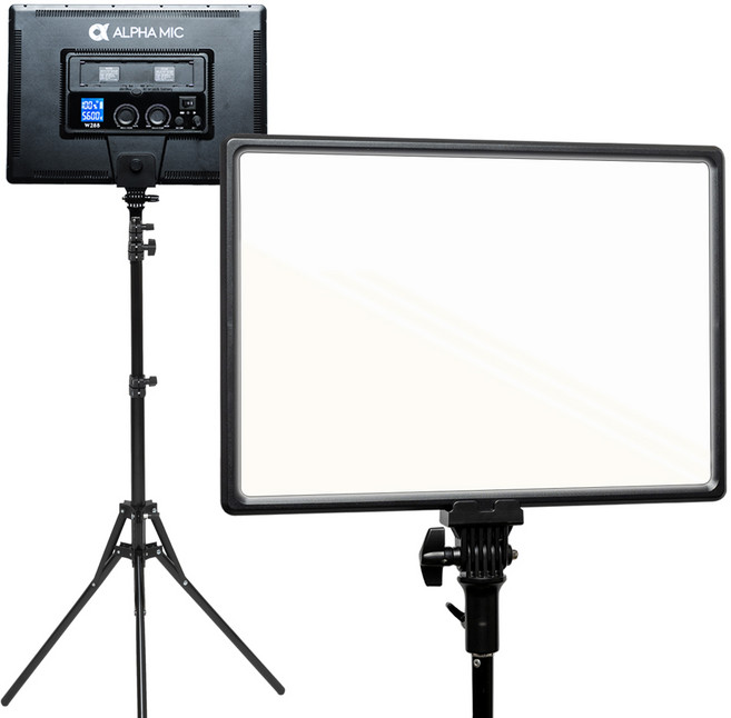 알파믹 W288 유튜브 방송 촬영 지속광 조명, 조명 폴더블 스탠드 세트, 1개