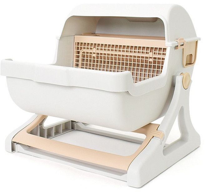 오버사이즈 반자동 모래사분지 반밀폐 고양이 화장실, 1세트