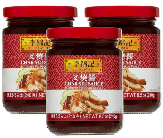 LKK 중국 바베큐 소스 (차시우 소스) 241g(8.5온스) | 돼지고기 닭고기 및 갈비용 달콤하고 맛있는 광둥 스타일 BBQ [3팩] 200206, Pack of 3, 241g, 1개