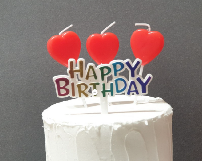 생일초 숫자초 하트초 오피피 포장 100개 세트, 하트초오피피100개세트