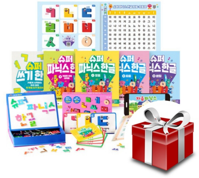 슈퍼 파닉스 한글 + 소리 나는 자석 세트 - 전5권 (세이펜/세이고 호환 펜 미포함)