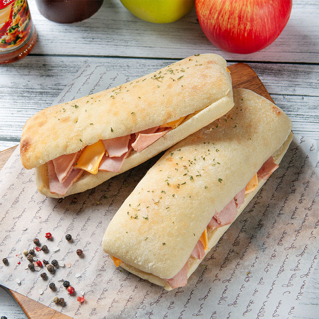 [온맘푸드] 프리미엄 수제로 만든 킹스 샌드위치 치아바타, 160g, 10개