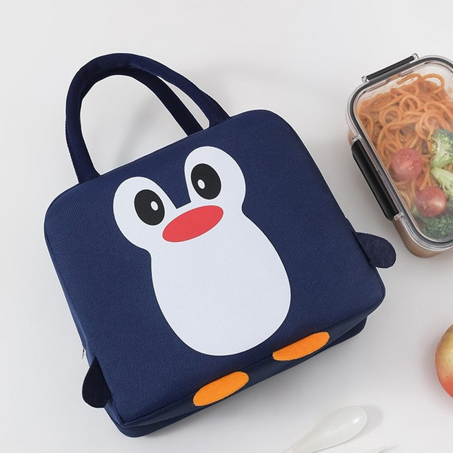 심플어스 펭귄 보냉 도시락 가방 쿨러백 피크닉 소풍가방, 네이비