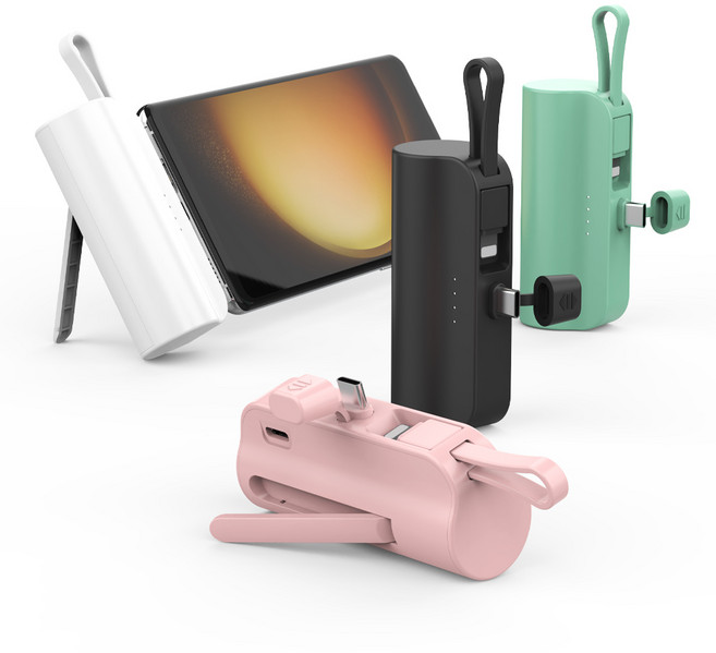 뉴클 도킹형 미니 일체형 보조배터리 메인 8핀 + 서브 C타입, NCPB-R5-CHL(8핀), 블랙