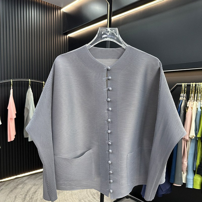 리몬 플리츠블라우스 긴팔 얇은 가디건 주름옷 B367