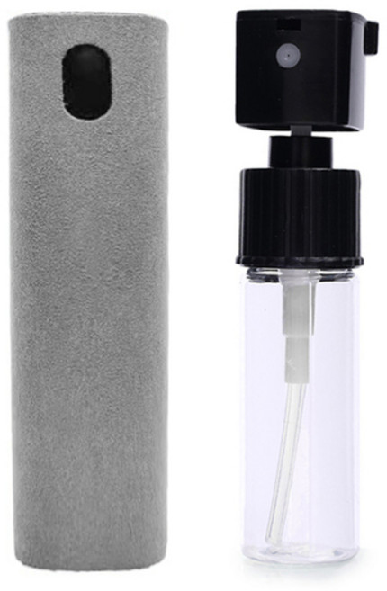 2In1 화이버 스크린 클리너 스프레이 병 세트 전화 Ipad 화면 먼지 제거 깨끗한 천으로 닦아 아이폰 청소, 08 Light Grey no case, 1개