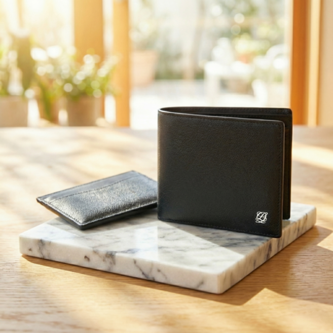 루이까또즈 남성 소가죽 반지갑 카드지갑 세트 블랙 선물 부모님 대학생