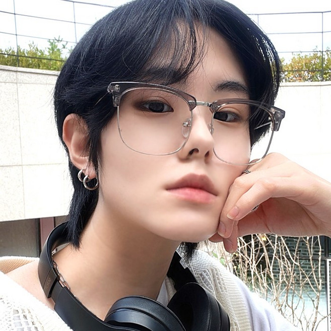 150 빅 오버사이즈 남자 남성 하금테 반뿔테 안경테