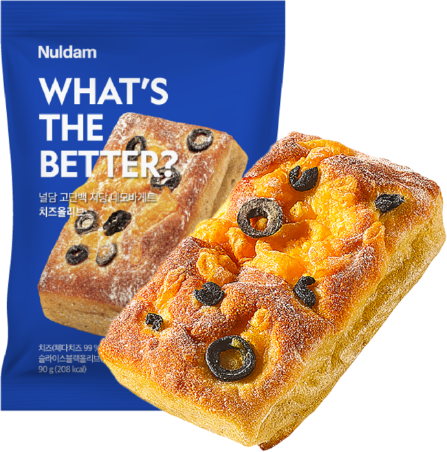 널담 고단백 저당 네모 바게트 치즈올리브, 6개, 90g