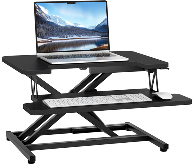 Ergomaker 모션 데스크 에어 리프트 높이조절 테이블 스탠딩 컴퓨터 책상 55*40cm, 블랙