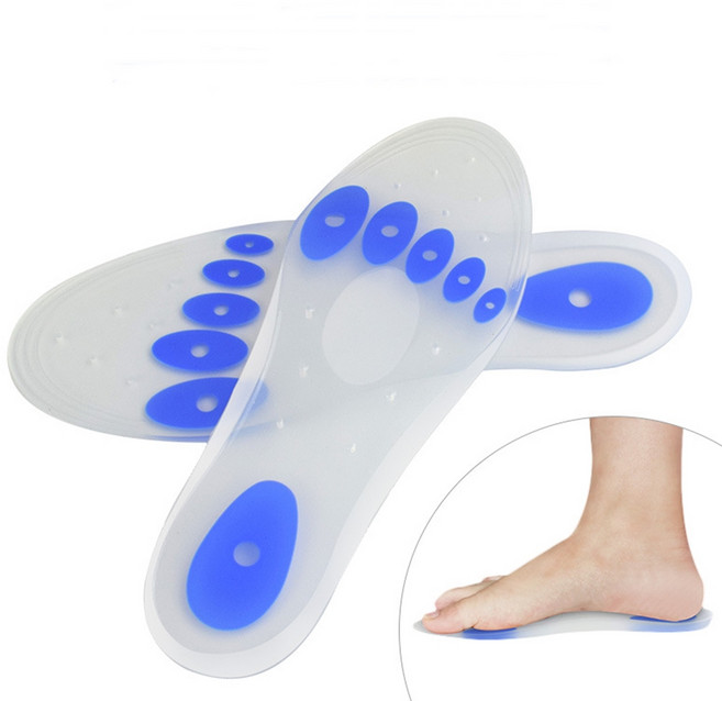 실리콘 기능성 족저근막염 아치 골프 등산화 신발 평발 안전화 깔창 발편한, 투명, 1개