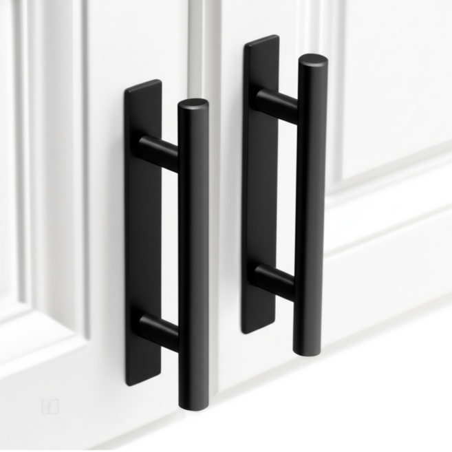 PPFM 올스텐 무타공 손잡이 강력 접착 문고리, 블랙, 2개