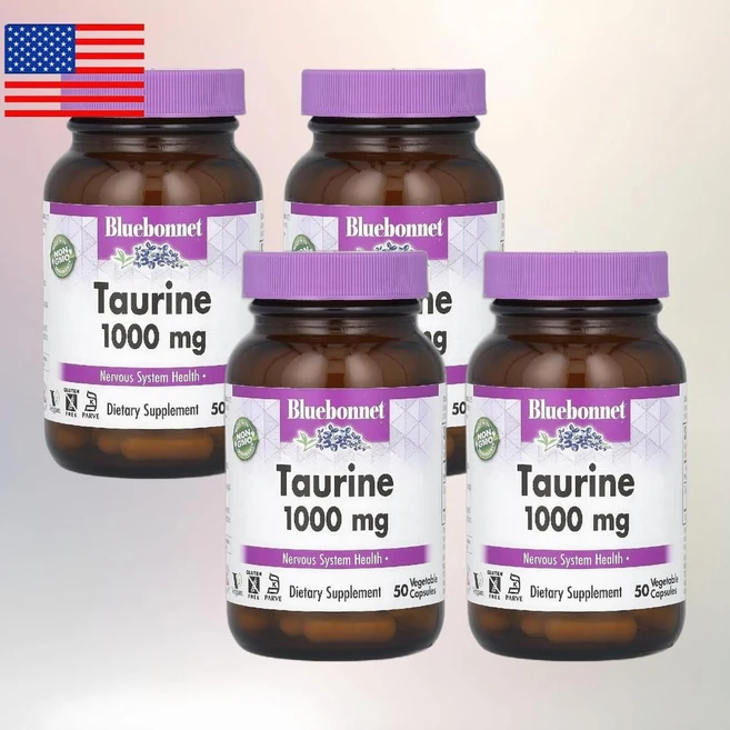 블루본넷 뉴트리션 타우린 Taurine 1000mg 베지 캡슐 50정 4통 - 쿠팡