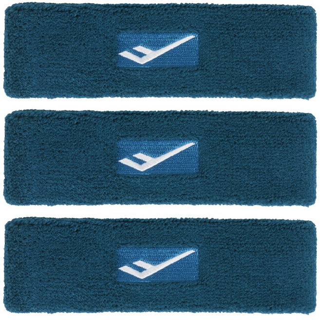 프로스펙스 테리 헤드밴드 4가지 색상 헤어밴드 땀 흐름 방지 흡수 스포츠 운동, 남색, 3개