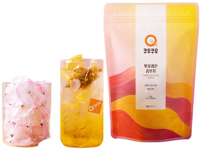 쿠우쿠우 벚꽃레몬 콤부차 20티백, 1개, 20개입