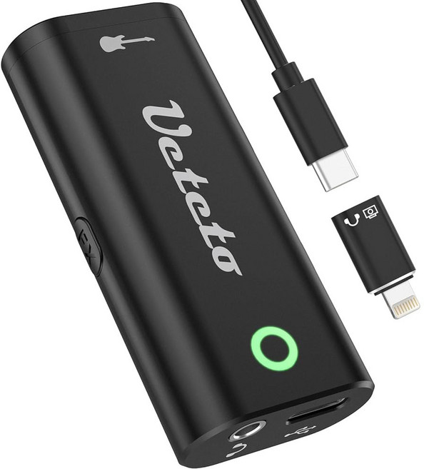 기타용 우에테토 오디오 인터페이스 아이폰 아이패드 안드로이드 스마트폰 태블릿용 라이브 스트리밍용 휴대용 내부 녹음 사운드 카드 드라이버 필요 없음 ssP9