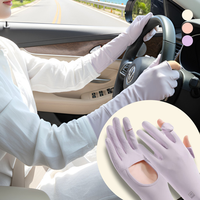 손을 위한 썬케어 쿨링 UV 자외선차단 장갑 여성 운전장갑, 바이올렛, 1개