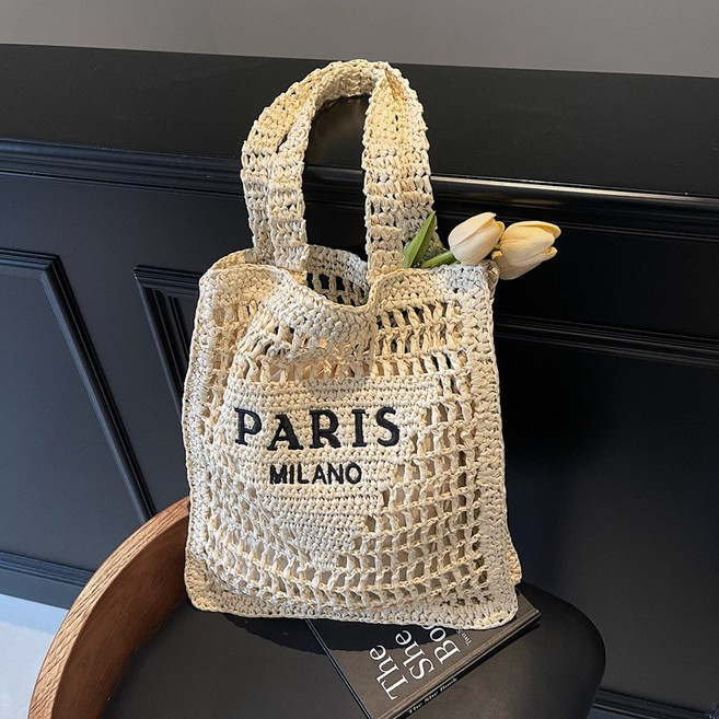 타니티니 대용량 토트백 휴양지 라탄 숄더백 이너파우치 포함