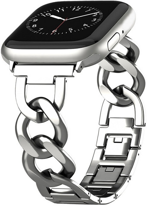 CW 蘋果手錶單鍊錶帶 不鏽鋼材質 適用 Apple Watch, 銀色, 1個
