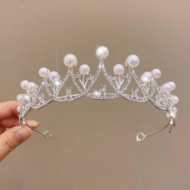 티큐 여성 크리스탈 큐빅 브라이덜 샤워 셀프웨딩 소품 장식 왕관 티아라 P080, 1개, 타입04