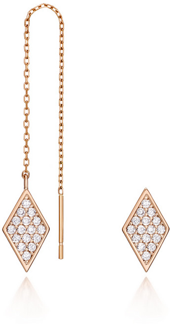 끄란느 14k Gold Plated 언발 드롭 귀걸이_C8ES021