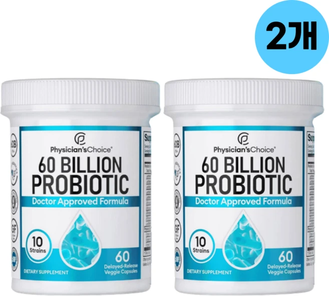 피지션스초이스 600억 혼합 유산균 60캡슐 2개 락토바실러스 비피도박테리움, 60정 - 쿠팡