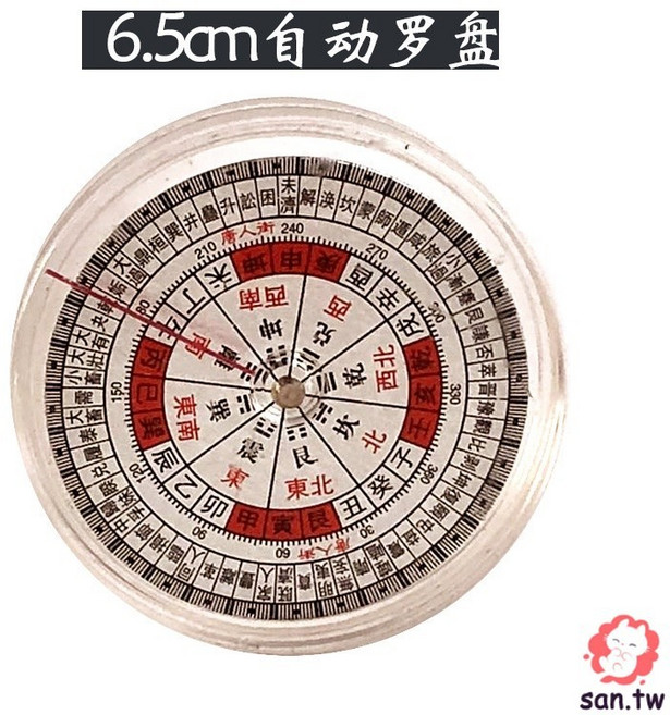 虔誠佛具 自動風水羅盤 小羅盤 水晶羅盤 八卦羅盤 算命羅盤 宗教用品, 小圓自動羅盤, 1個