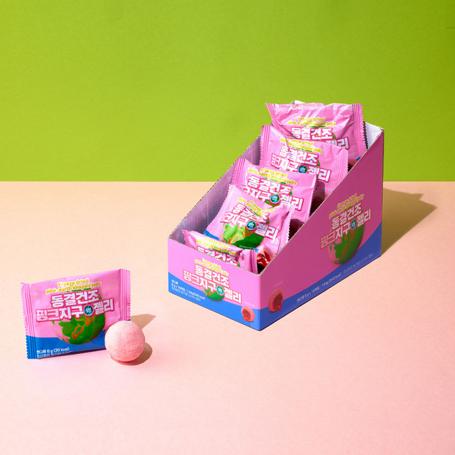 동결건조 핑크지구모양젤리, 8g, 18개