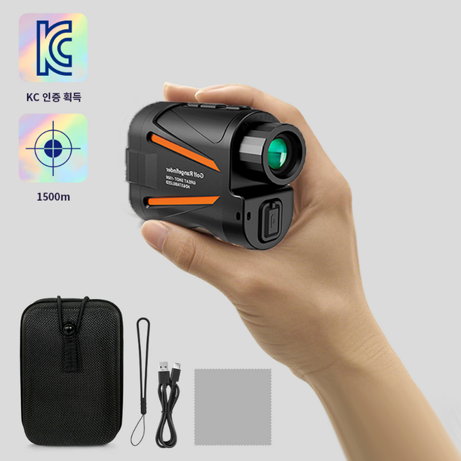 CCAGU 레이저 골프 거리 측정기+휴대용 미니 망원경+속도 전문 측정기+슬로프 기능 일체형, PF150(무광 블랙)