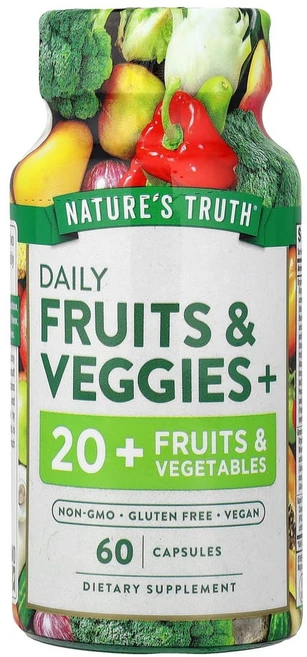 아이허브 Natures Truth (네이처스 트루스) 일일 과일 & 채소+ 베지 캡슐 60정, NTH11075, 1개 - 쿠팡