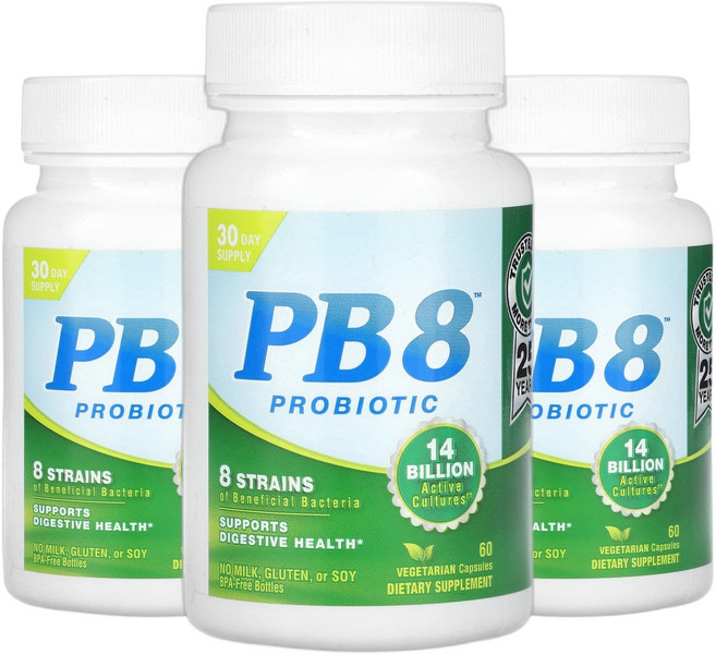 뉴트리션나우 유산균 PB 8 프로바이오틱 140억 베지 캡슐 60정 2+1, 3개