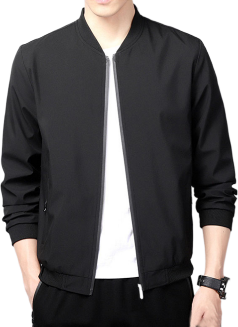 남자 봄 가을 바람막이 야구복 지퍼 포켓 스탠드카라 자켓 Men's jacket