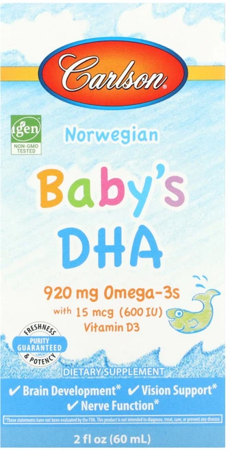 Carlson 노르웨이산 유아용 DHA 60ml(2fl oz), Carlson노르웨이산유아용DHA60ml2floz, 1개, 60ml - 쿠팡