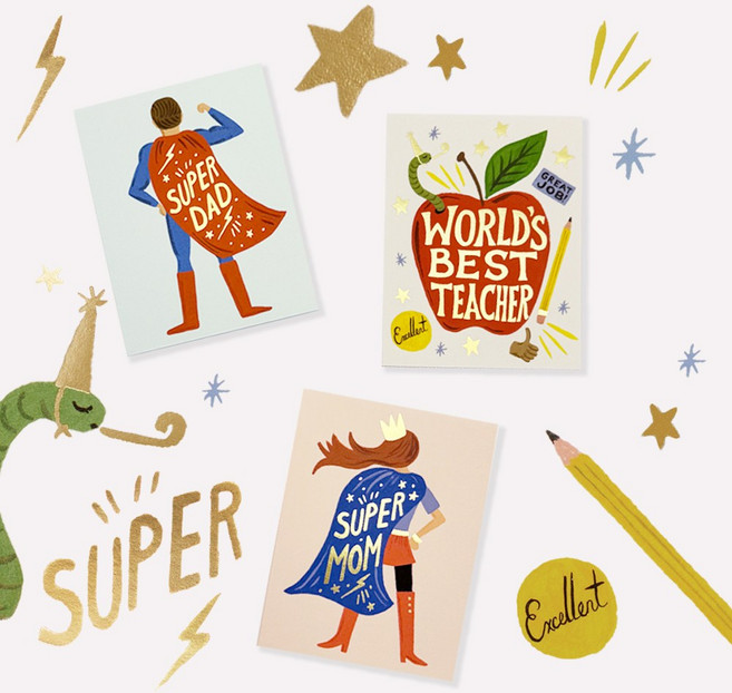 라이플페이퍼 어버이날 스승의날 카드 3종 세트, 단품