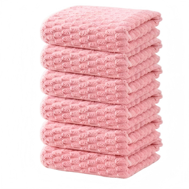 부드러운 호텔수건 먼지없는 고급 수건, 6개, 핑크색