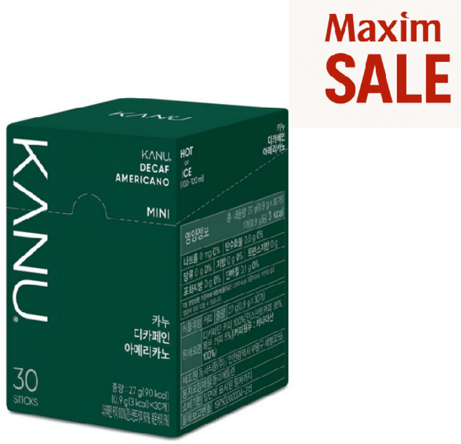 카누 미니 디카페인 0.9g 30개입 1개, 900mg